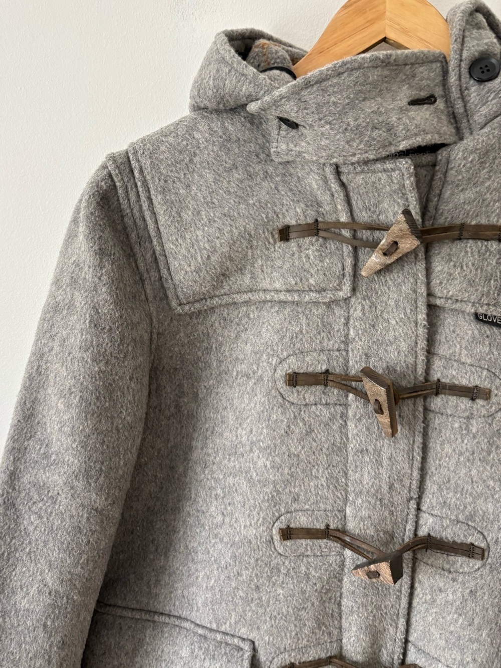 Vintage Gloverall English Duffle Coat Gray Wool Made in England Size US 12 Fall - Picture 5 of 11